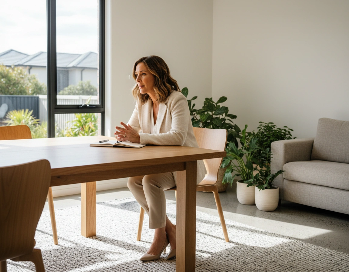 A business coach listening in a meeting room